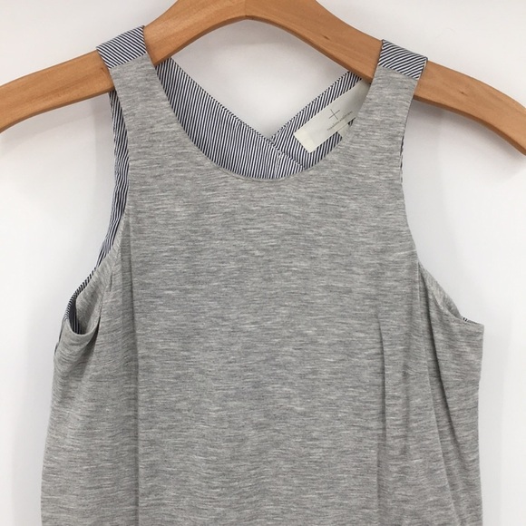 Thakoon Addition Tunic Top Womens 0 Gray Blue Half & Half Button Back Sleeveless - Picture 2 of 11